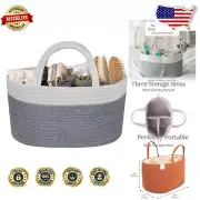 3-Compartment Diaper Caddy - Stylish & Portable Organizer for Baby Essentials