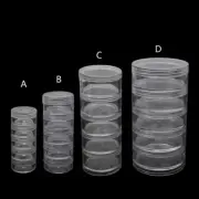 5 Layer Cylinder Stackable Containers Clear Plastic Round Storage for