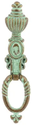 (12 Pack) 4-1/2" Single Mount Crowned Ring Pull Antique Verdigris