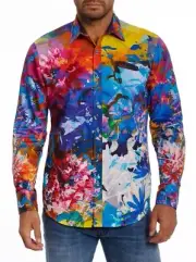 Robert Graham AUCKLAND Embroidered $278 Medium NWT Classic Fit M