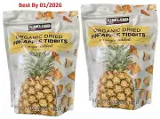2-PACK Kirkland Signature Organic Dried Pineapple Tidbits 26 oz Each
