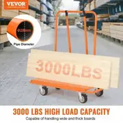 Drywall Cart 3000 LBS Panel Dolly Cart with 45.28" x 21.8" Deck and 5" Swivel Wheels Heavy-Duty Drywall Sheet Cart Handling Wall Panel Sheetrock Lumber