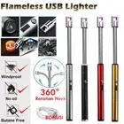 Electric Flameless USB Lighter BBQ Windproof Rotate 360 Candle Rechargeable Tool