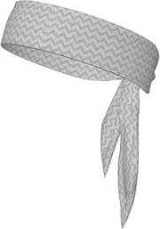 Gray Striped Sports Strap Double-Sided Headscarf Men's Bow Tie Sports Headscarf Running Yoga Exercise Headband