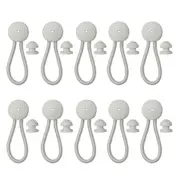 unbrand Anti Slip Safety Bungee Shock Cord & Stayput Fastener for Boats Automotives- White