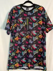 Screenshot Women Shirtdress tunic 2XL black triangle design short sleeves NWT