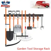64" Garden Tool Storage Rack Adjustable Storage System Mop Broom Wall Mount