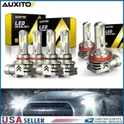 AUXITO 6PCS LED Headlight Bulbs Kit 9006 9005 H8/H9 White High Low Beam J (for: Chrysler)