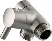 Faucet Angle Valve, 3 Way Brass G1/2 Shower Diverter Valve for Handheld Shower Head and Fixed Shower Head for Home(Grey)