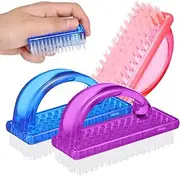 6pcs Dust Brush Finger Scrubber Brush Nail Scrubber Handle Grip Nail Brush Hand Washing Nail Brush Fingernail Scrub Handle Nail Brush Makeup Stuff Plastic Blush Brush Clean