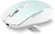 [T'nB] Wireless Mouse, Fashionable Colourful Design, Dual Mode Bluetooth and USB-A, Rechargeable High Autonomy, 1600 DPI Accuracy, 6 Buttons – Blue