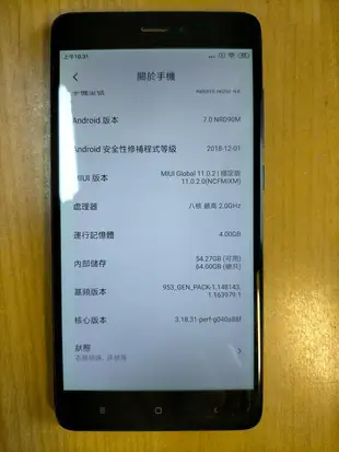 N.手機P1139*585217-紅米Redmi Note 4X 4G/64G 十核心1300萬 LTE 直購價980