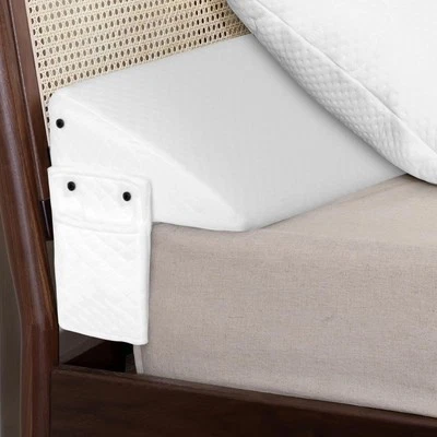 Bed Wedge Pillow for Headboard Gap Mattress to Fill 0-8" Gap Between King White