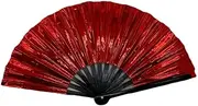 [Generic] Boots on The Ground Fan,Large Holographic Folding Hand Fan, Clap Fans For Line Dancing, Foldable Craft Holding Laser Colors Hand Fan,Party,Dance Enthusiasts Gifts