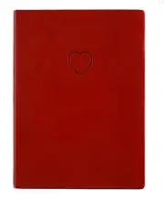 Eccolo Red Embossed Heart Writing Journal Notebook, 256 Lined Pages, Flexible