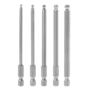 5 Pcs 1/4" Shank 100mm End Hexagon Screwdriver Bits Drill Set