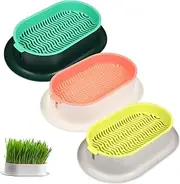 IWOWHERO 3pcs Hydroponic Planting Box Litter for Cats Pot Plants Indoor Sprout Tray Grass Planter Microgreens Growing Trays Mung Bean Growing Kit Seeds Treats Cat Garden Cat Trees Plastic
