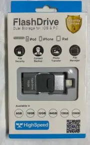 FlashDrive Dual Storage for iOS & PC 16GB High Speed Y-Disk iPhone iPad iPod NIB