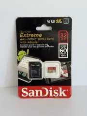 SanDisk Extreme PLUS 32GB microSDHC UHS-I Memory Card W/Adapter- Red/Gold NEW