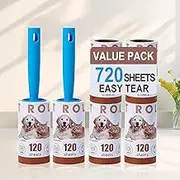 Lint Roller,Extra Sticky Roller 720 Sheets,Lint Remover for Clothes,Couch,Furniture,Carpet,Portable Cat Dog Hair Remover for Travel,Office,Car,2 Handles and 6 Refills