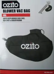 Ozito Replacement Spare Leaf Blower Vac Vacuum Bag 40L. OZBLV2400WA BLV-2401 / 2