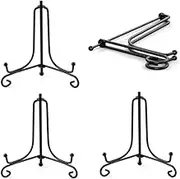 Jindizi 4 PCS Iron Display Stand, Plate Stands for Display, 6 Inch Plate Holder Display Stand, Book Display Stand Tabletop, Metal Easel Stand for Picture Frame, Decorative Plates, Photo, Collectibles