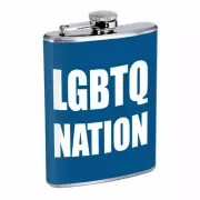 LGBTQ Nation Em1 Flask 8oz Stainless Steel Hip Drinking Whiskey