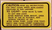 ONE (1) NEW COLEMAN REPLACEMENT STICKER LABEL DECAL LANTERN 220D/228D TRANSITION