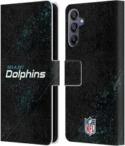 Head Case Designs Officially Licensed NFL Blur Miami Dolphins Logo Leather Book Wallet Case Cover Compatible with Samsung Galaxy A15