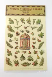VTG & NEW Reproduced Antique Victorian Scraps Stickers - Birds & Branches - 301