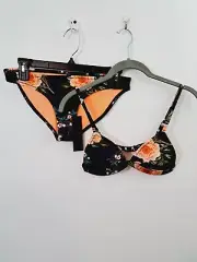 Triangl NEW! Women's Blue Floral Bikini With Bag In Size Small