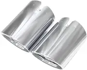 Compatible For BMW 3 G20 G21 320d 2020 2021 2022 3 Series Automotive Silencer Muffler Tip Tailtip Replacement Exhaust Systems Nozzle(L+R Silver)