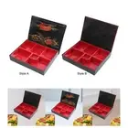 Red Black Japanese Bento Box Lunch Box 6 Compartments Japanese Sushi Tray Food