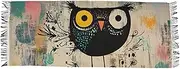 [AIXIWAWA] Cartoon Owl Women's Pashminas Scarf, Shawls Wrap Lightwight Tassel for Evening Dress Dinner Party, Multicolor