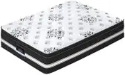 Giselle Bedding King Single Mattress Bed Mattresses Gel Memory Foam 34cm Thickness, with 5-Zone Pocket Spring System and Breathable Euro Top, 5Yrs Warranty, Medium Firm, White + Grey Vacuum Packed