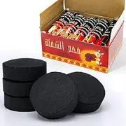 [MEKER] Quick Light Charcoal Briquettes, Charcoal Disk Lights, 33 mm Nature Coal Disks, Instant Fire Coal Tablet, Charcoal Burner (100Pcs)