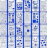 (Stencil-Classic) - 24 PCS Bullet Notebook Journal Stencil Plastic Planner Set for Journaling Suppies/Diary/Scrapbook DIY Drawing Template Stencils 10cm x 18cm Kit Accessories