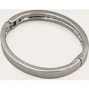 Silver Chunky Clasp Bangle, Silver
