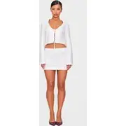 White Sequin Mini Skirt, White