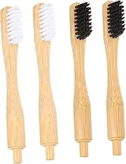 TOVINANNA 4pcs Replaceable Toothbrush Heads Charcoal Toothbrush Electric Toothbrush Heads Tooth Brush Heads Toothbrush Charcoal Bristles Tootbrush Portable Replacement Head Travel Plastic