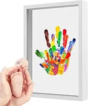 Baby Handprint And Footprint Kit - Handprint Keepsake Frame | Transparent Photo Frame Hangable Home Desk Ornament For Baby Shower Nursery