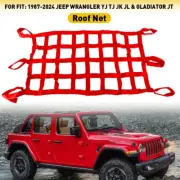 Multifunction Mesh Cargo Net Roof Net Hammock for Jeep Wrangler YJ TJ JK JL Red