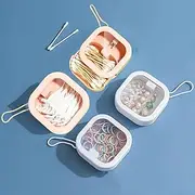 REVAXUP 4pcs Hair Tie Organizer,Portable Hair Tie Holder Organizer for Girls, Babby Girl Hair Accessory Organizer for Small Travel Items storage like hair clips,qtips,floss etc.2pink&2white