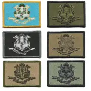 (6) Pack VELCRO® BRAND Fastener Morale HOOK PATCH Connecticut State 3x2"