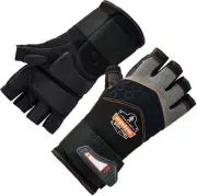Black ProFlex Anti-Vibration Half-Finger Gloves - Small with Maximum Dexterity