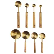 Wooden Handle Gold Measuring Cups Cake Sugar Measuring Spoon Set Use