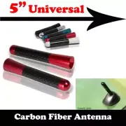 5" Stubby Real Carbon Fiber Aluminum Short Antenna Red Screws For NISSAN Car