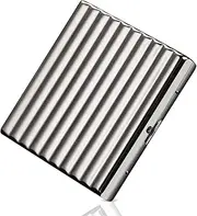 [HLYQMYG] Creative Thin Portable Stainless Steel Pocket Carrying Cigarette Box Case for Holds 10 Regular Size Cigarettes (Not Included Cigarette)