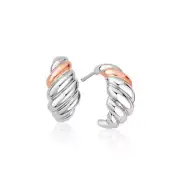 Clogau Jewellery Ladies Silver & Welsh Gold Lover's Twist Earrings 3SLTW0614