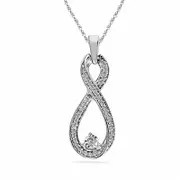 0.13 CT. T.W. Natural Diamond Infinity Loop Pendant in Sterling Silver